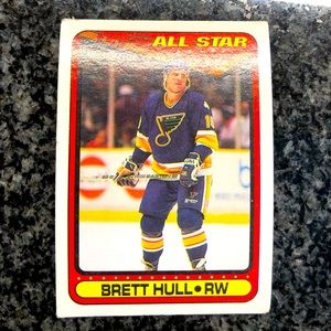 Brett Hull Topps 1990 “All Star” #195 hockey card!!